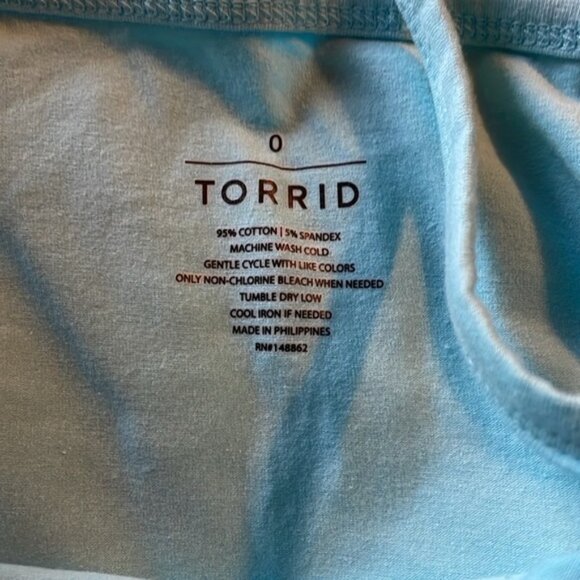 NWT Torrid Lt Blue Core Tank Sz 0 Basic Cami Layer - Picture 3 of 4